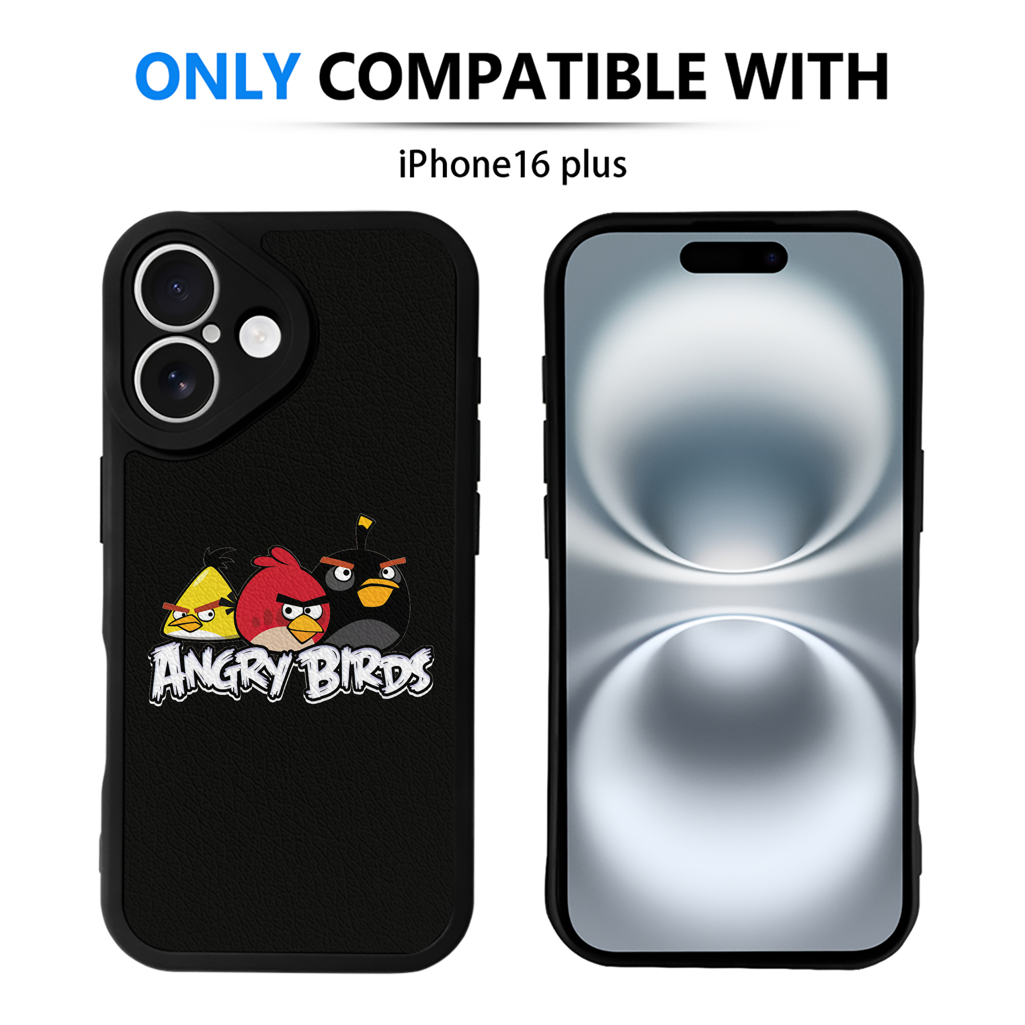 （画像用） Angry Birds アングリーバード 【iPhone 16シリーズ対応】シリコンスマホケース（レザー調） 材質：シリコン